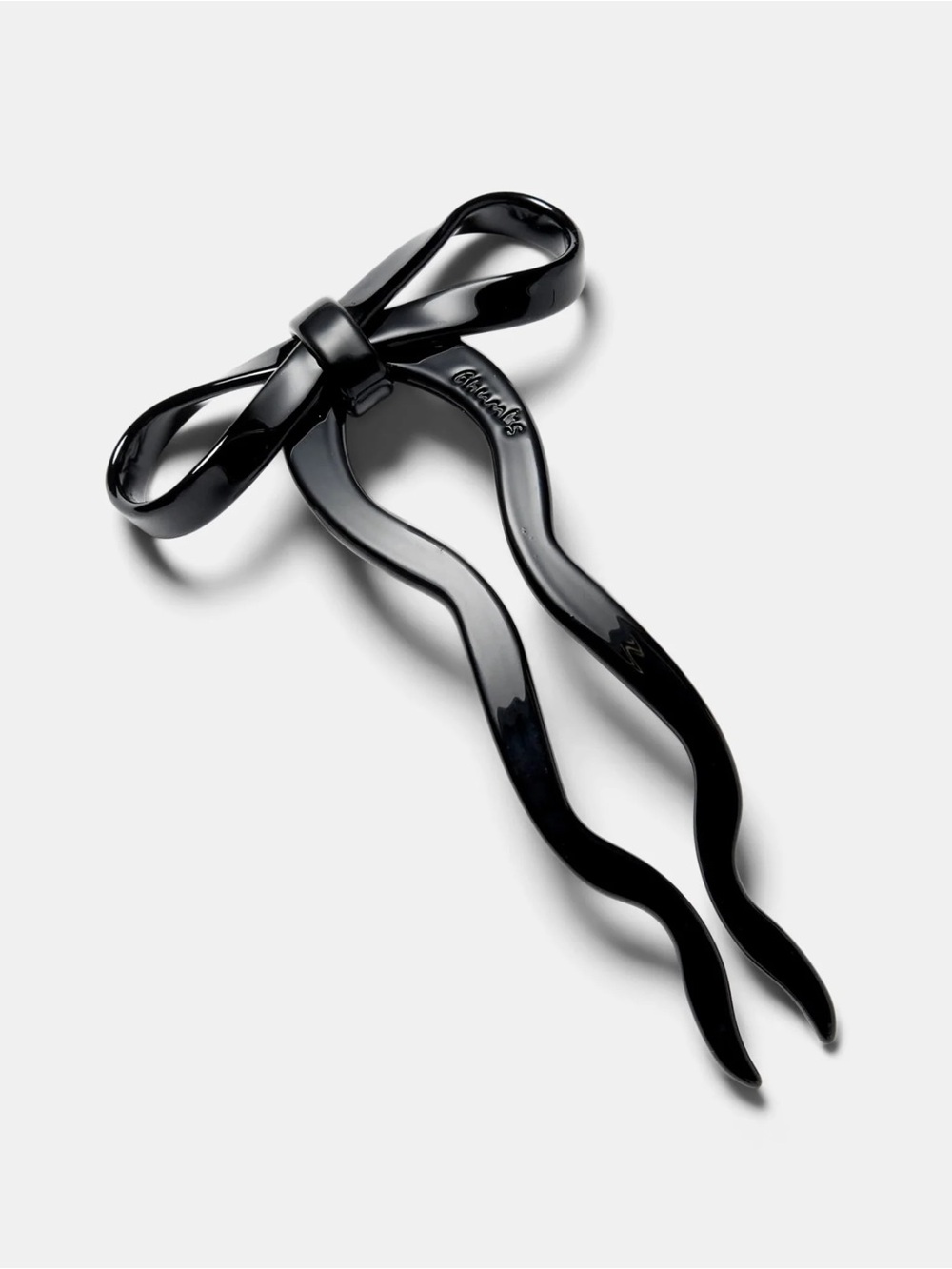 Chunks Large Bow Hairpin in Black